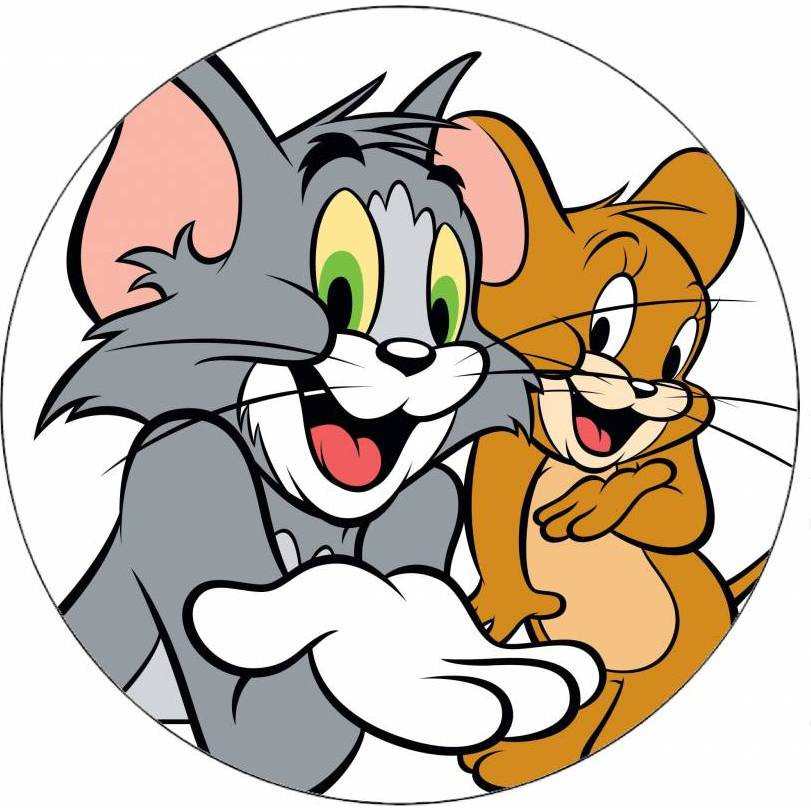 Jedlý papír Tom a Jerry na bílém pozadí 19,5 cm - Pictu Hap