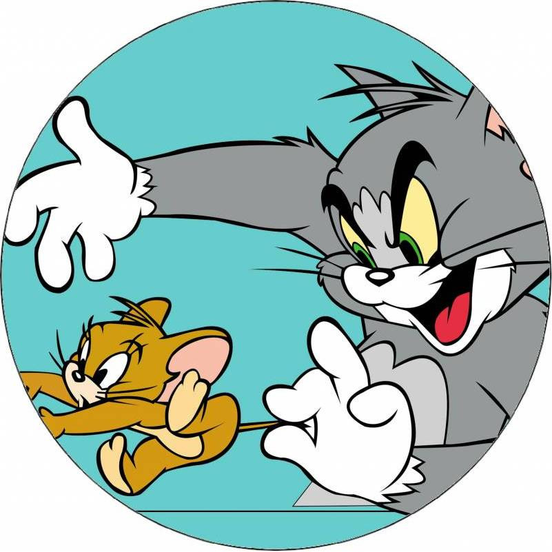 Jedlý papír Tom a Jerry škádlící se 19,5 cm - Pictu Hap