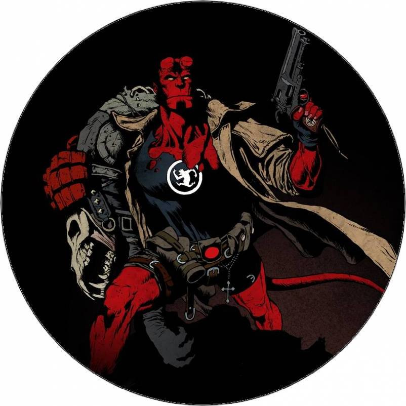 Jedlý papír Hellboy ilustrace na černém pozadí 19,5 cm - Pictu Hap