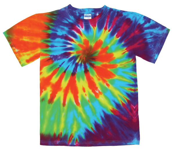 Tie Dye unisex batikované tričko - Swirl Rainbow Velikost: S