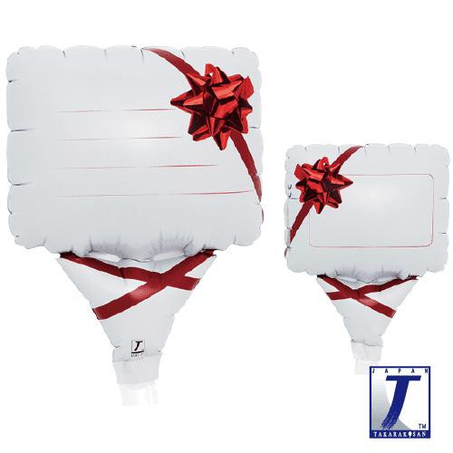 Balónek s osobním vzkazem a červenou mašlí 10 cm x 5 cm - TAKARA KOSAN