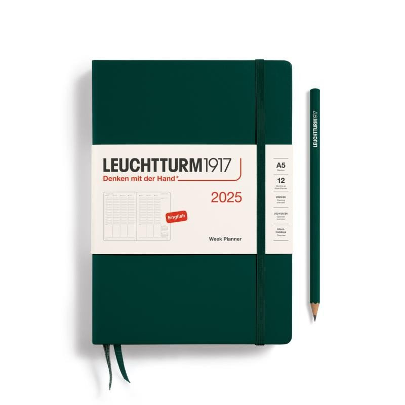 Leuchtturm1917 Week Planner Medium (A5) 2025 Forest Green