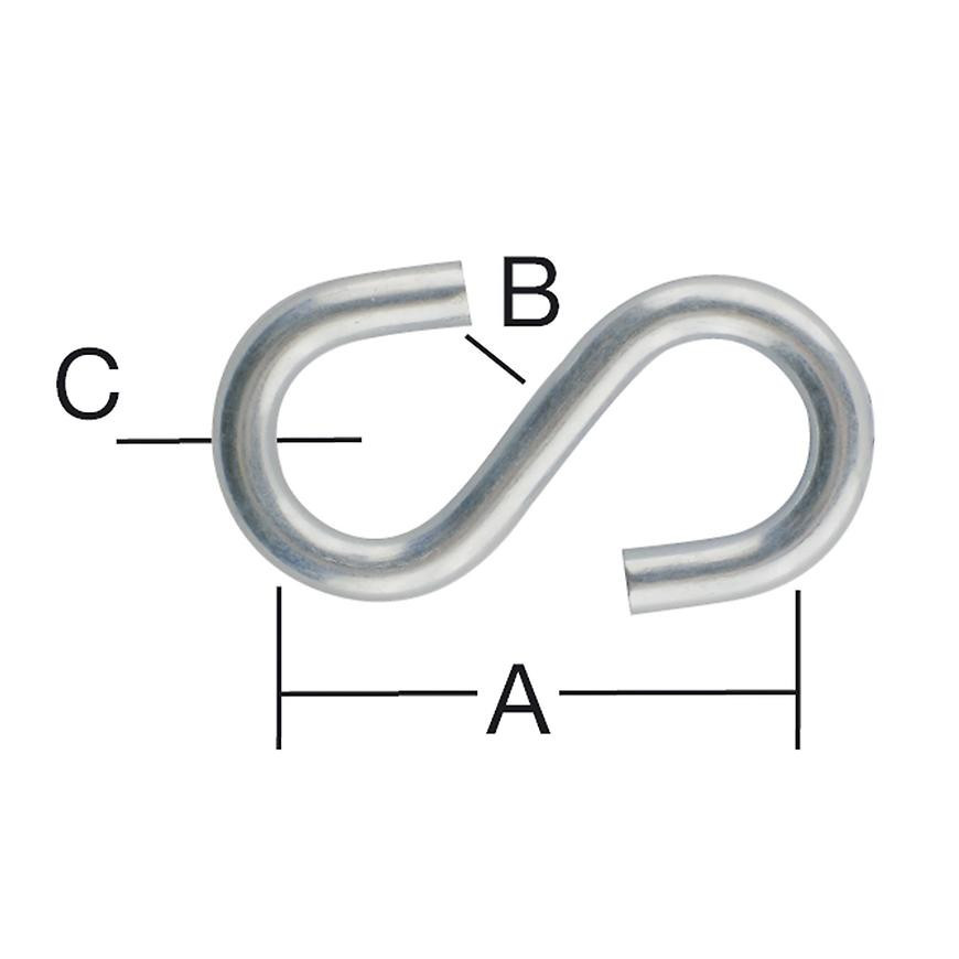 S-hák 32 x 5,5 x 4 mm zn 2 ks