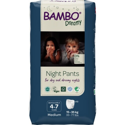 Bambo Dreamy Night Pants 4-7 let plenkové kalhotky 15-35 kg 10 kusů