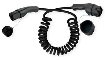 ROLINE Nabíjecí kabel pro elektromobily Typ2 - Typ2, 1x 32A, 7,4 kW, kroucený, 7,5m