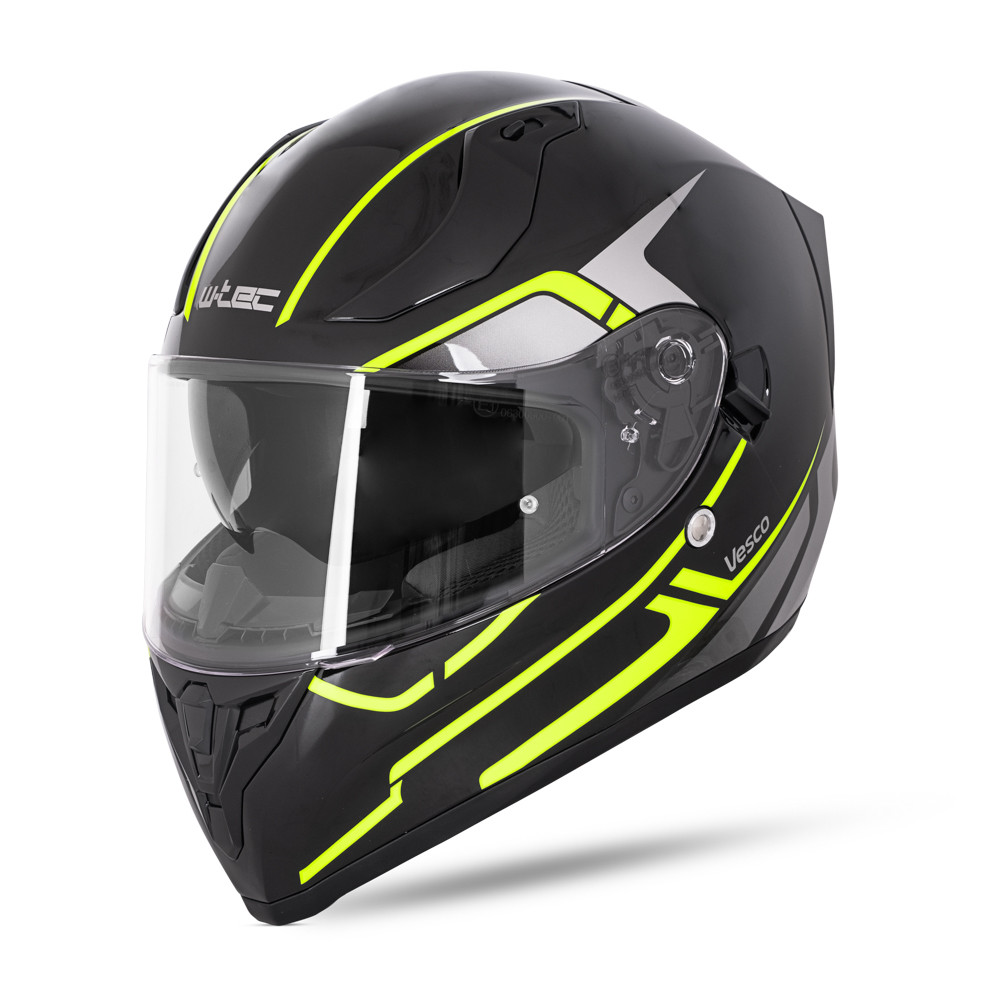 W-TEC Vesco Glossy Black-Neon Yellow - XS (53-54)