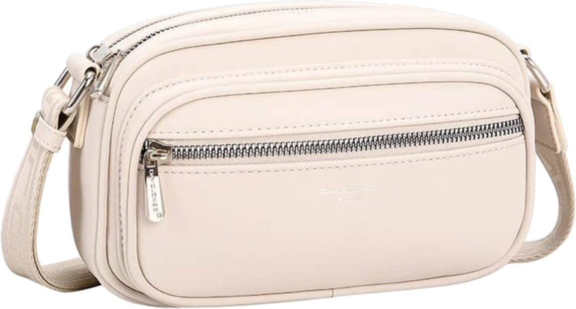 David Jones Dámská crossbody kabelka CM6907A Creamy White