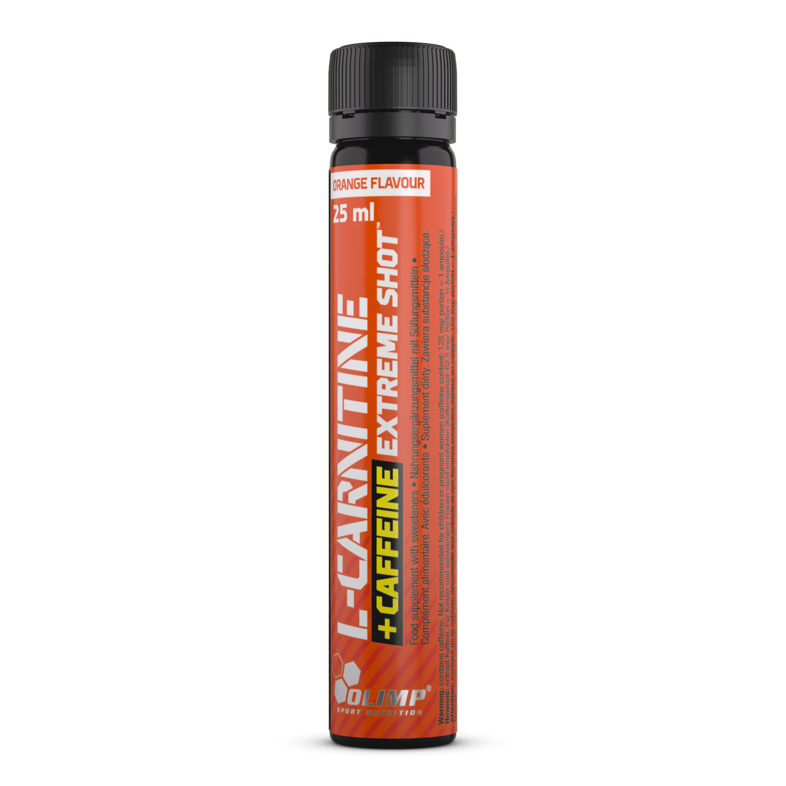 Olimp L-Carnitine + Caffeine Extreme Shot 25 ml, L-karnitin s kofeinem, Pomeranč