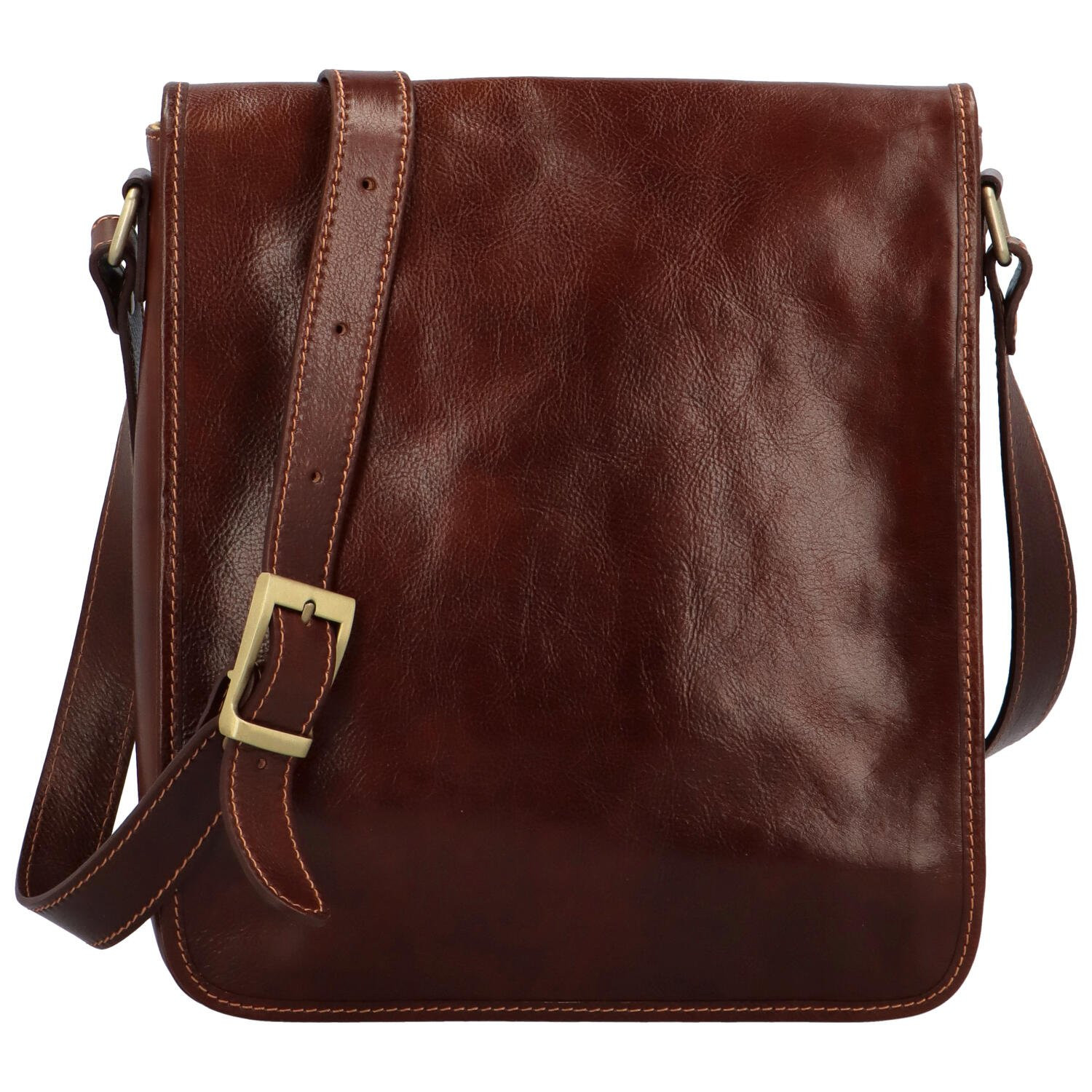 Pánská kožená crossbody taška Abua, hnědá