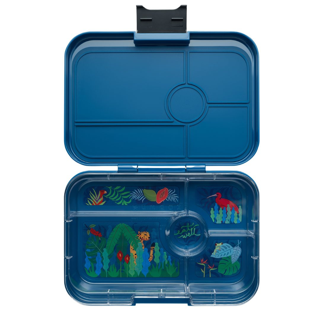 Obědový box TAPAS XL 5 1 l, tmavě modrá / džungle, plast, Yumbox