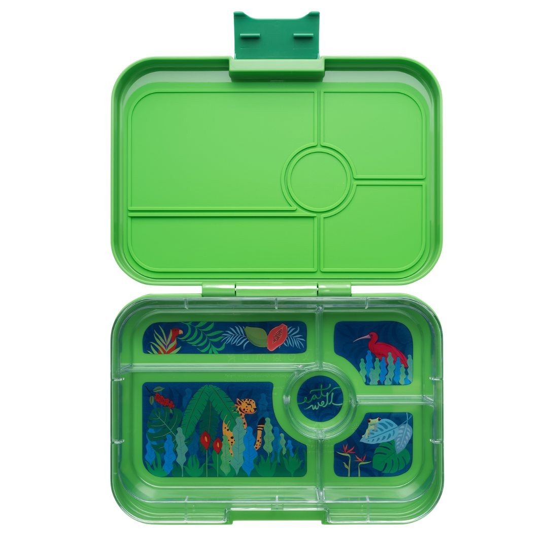 Obědový box TAPAS XL 5 1 l, světle zelená / džungle, plast, Yumbox