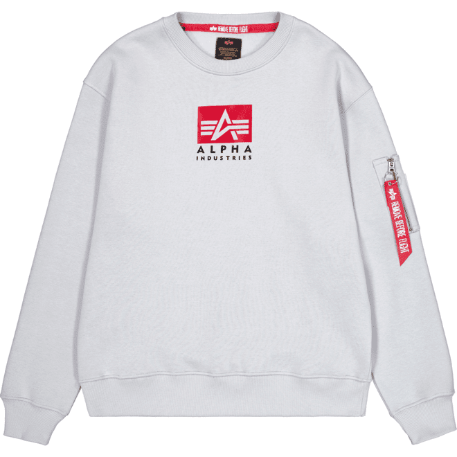 Alpha Industries Svetr  Satin Logo Sweater pastel grey S