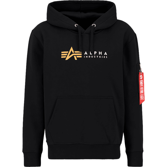 Alpha Industries Mikina  Label Hoody pastel grey M