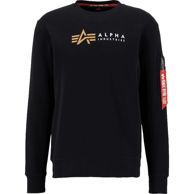 Alpha Industries Svetr  Label Sweater černý M