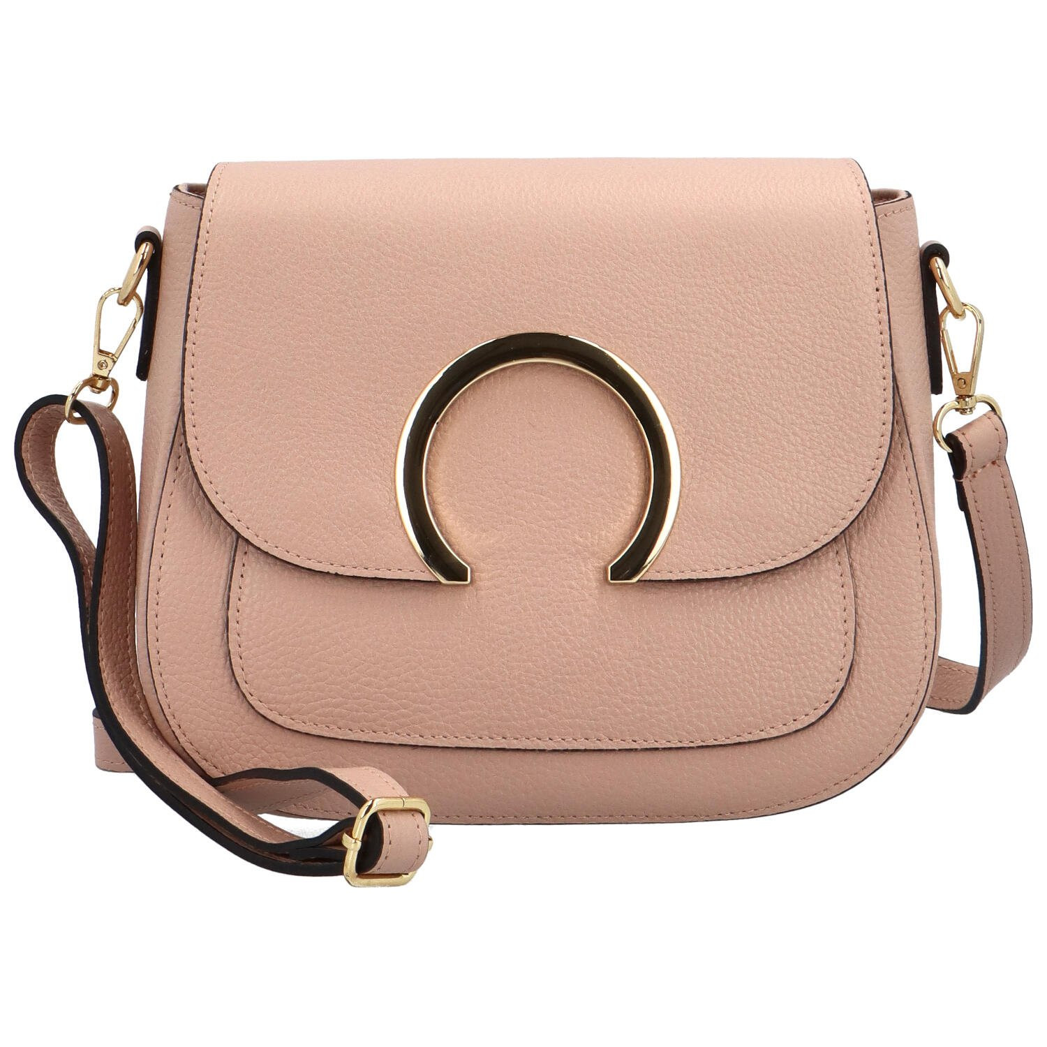 Dámská kožená crossbody kabelka starorůžová - Delami Pretty růžová