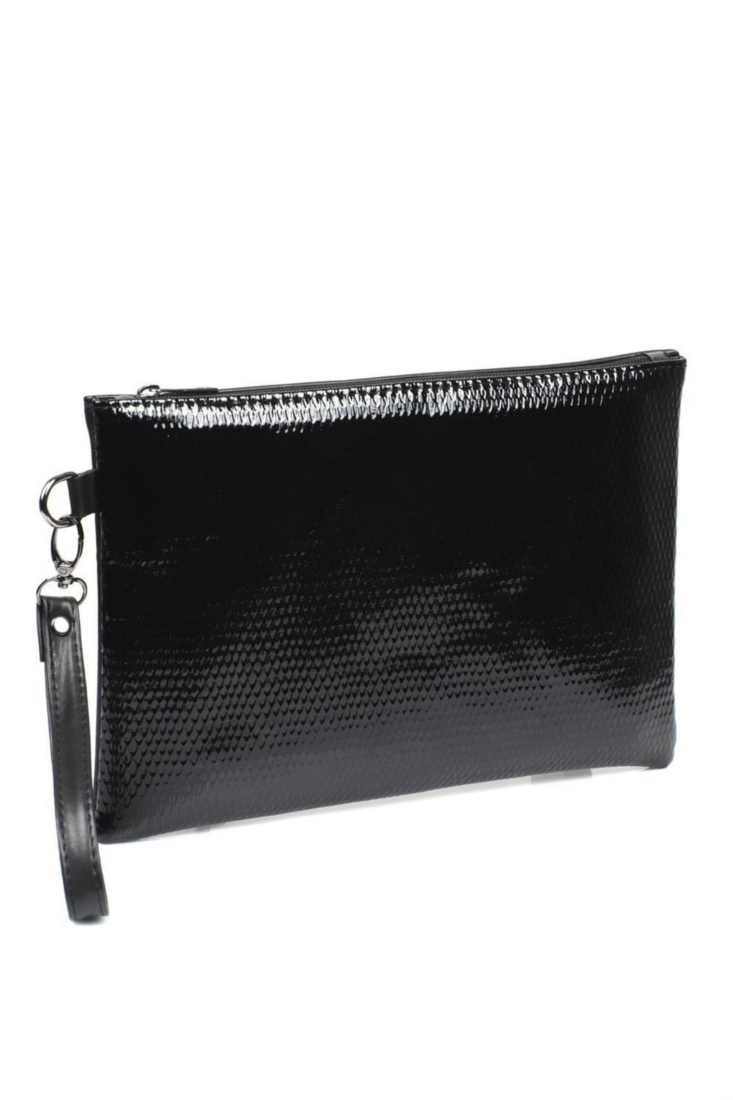 Capone Outfitters Patent Leather Snake Patterned Paris Women's Clutch Bag