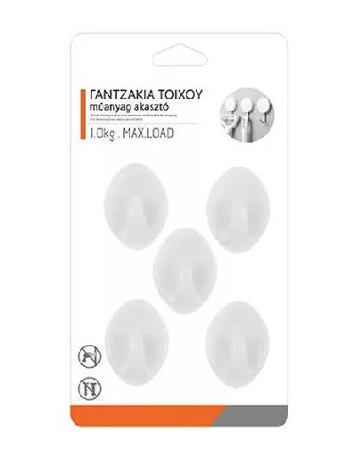 KOZÁČEK Háček samolepící OVÁL 4x2,8cm 5ks