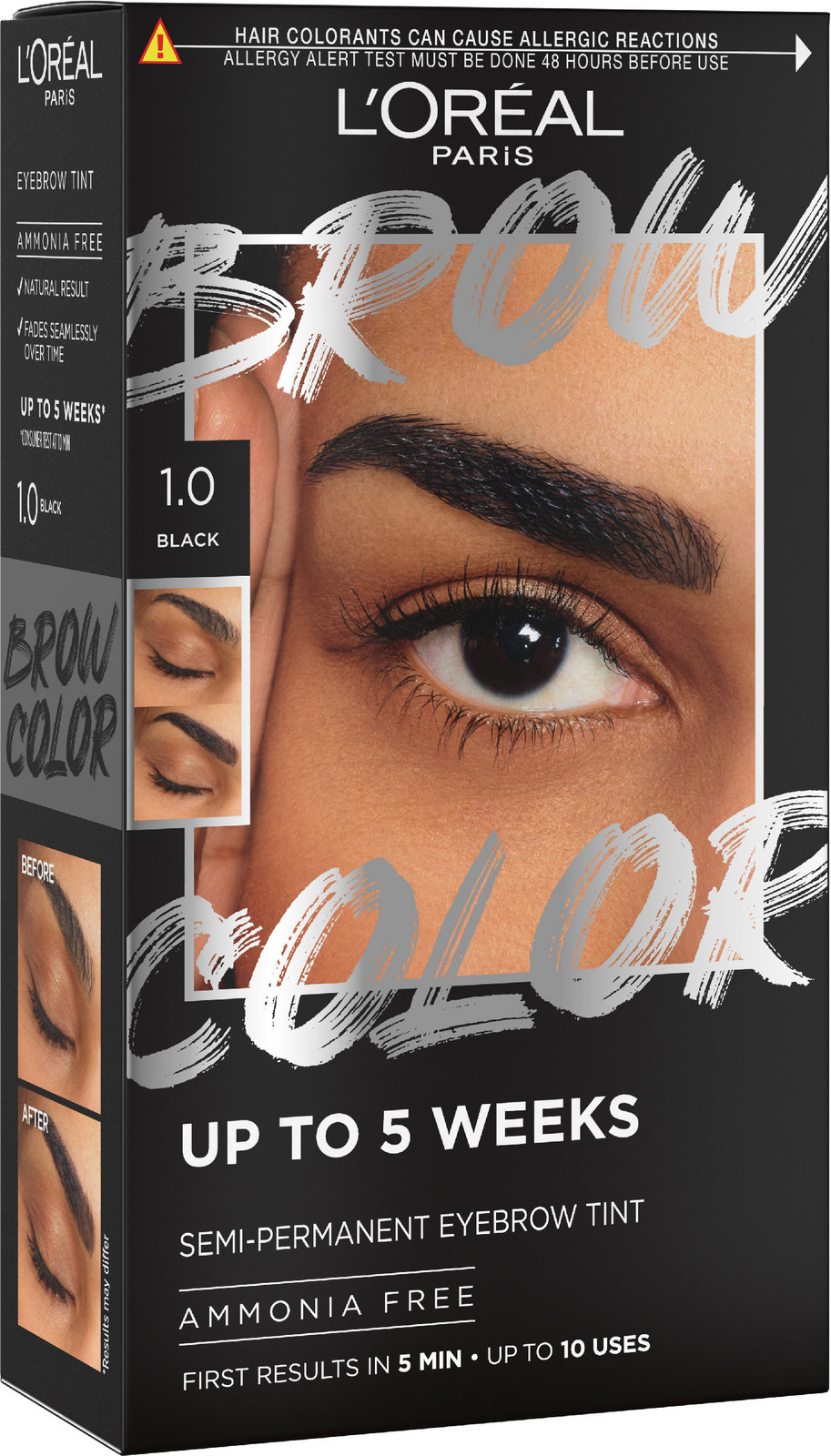 L'ORÉAL PARIS Brow Color 1.0 Black semi-permanentní barva na obočí