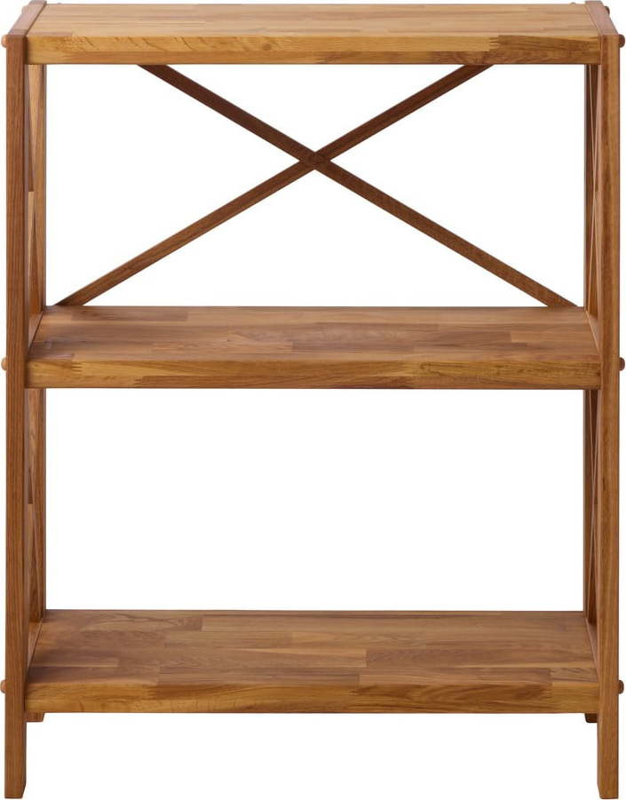 Regál z dubového dřeva v přírodní barvě 70x87 cm X-Shelf – Unique Furniture