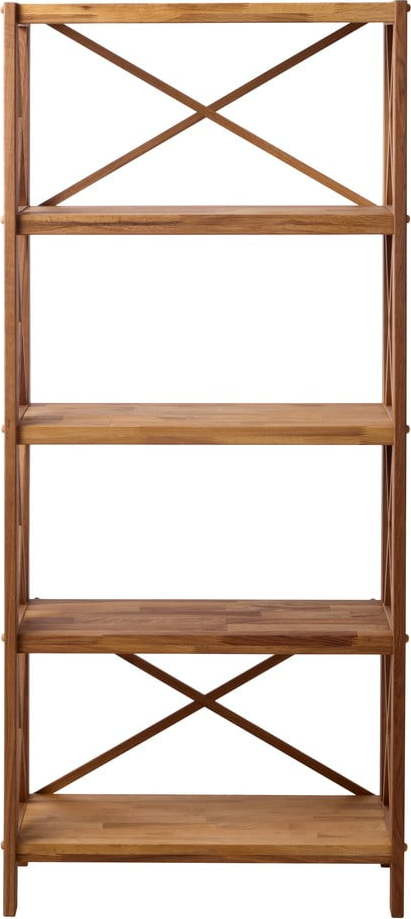 Regál z dubového dřeva v přírodní barvě 70x161 cm X-Shelf – Unique Furniture