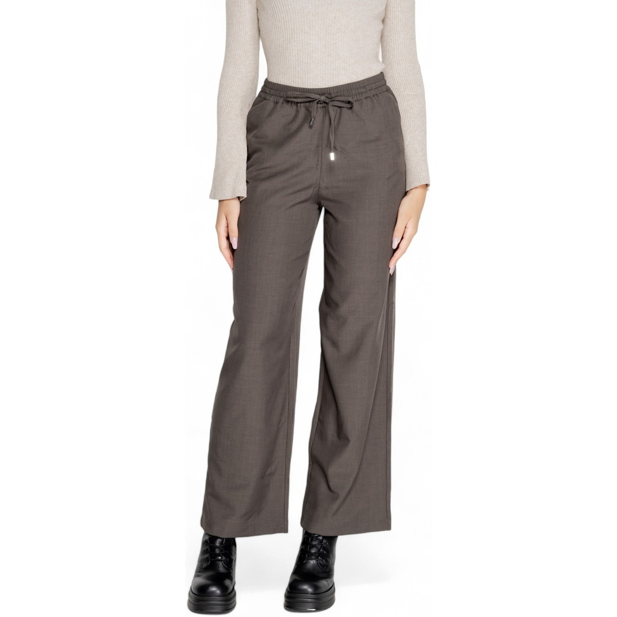 Only  ONLGINNY HW WIDE PULL UP PANT OY PNT 15331492  Šedá
