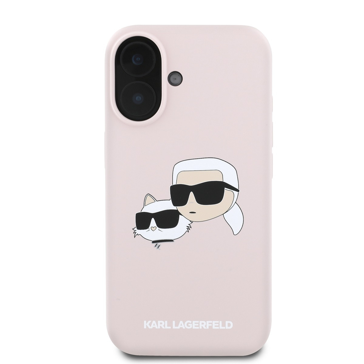 Zadní kryt Karl Lagerfeld Liquid Silicone Double Heads MagSafe pro Apple iPhone 16, růžová