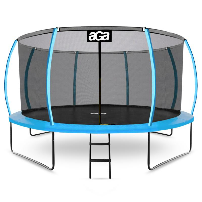 Aga SPORT EXCLUSIVE Trampolína 430 cm Světle modrá + ochranná síť + žebřík