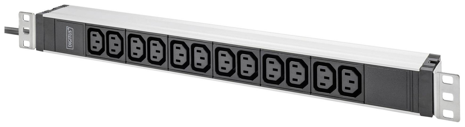 Digitus DN-95426 19 palec zásuvková lišta pro datové skříně 1 U zásuvka C13 10A Vhodné pro hloubku skříně: od 300 mm hliník, hliník (eloxovaný), černá, černá