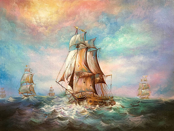 IamSuperPear Ilustrace The Sailing Ship., IamSuperPear, 40 × 30 cm