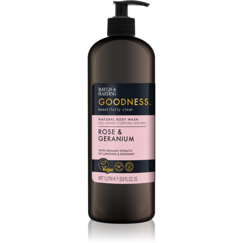 Baylis & Harding Goodness Rose & Geranium sprchový gel 1000 ml