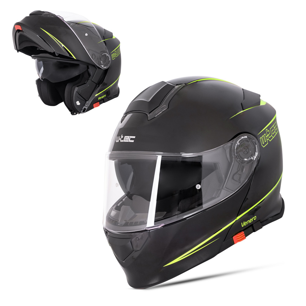 W-TEC Venero Glossy Black-Neon Yellow - XS (53-54)