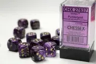 Chessex Dice Set Vortex Purple/Gold 16mm d6 (12x)