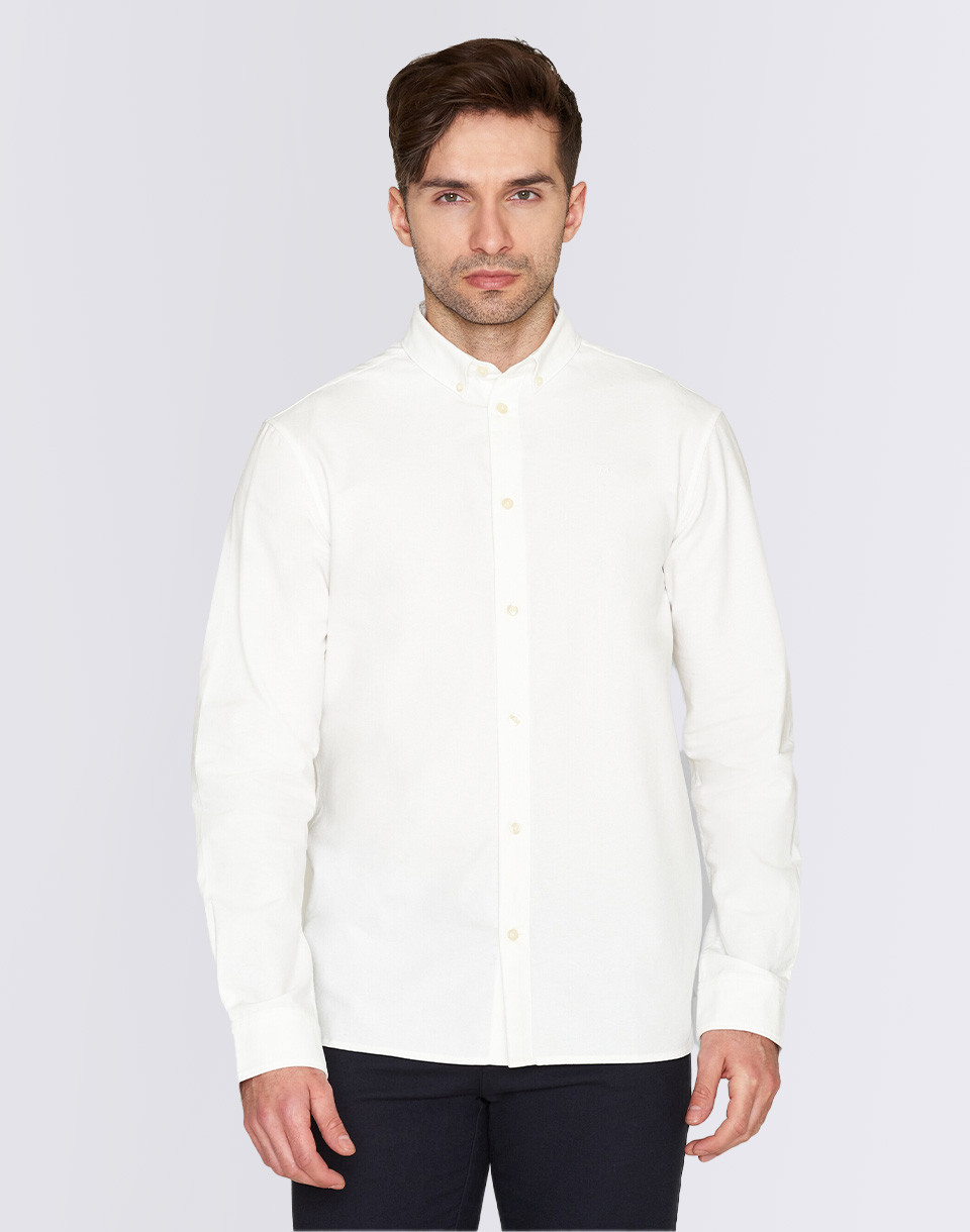 Knowledge Cotton Harald Oxford Shirt 1010 Bright White S