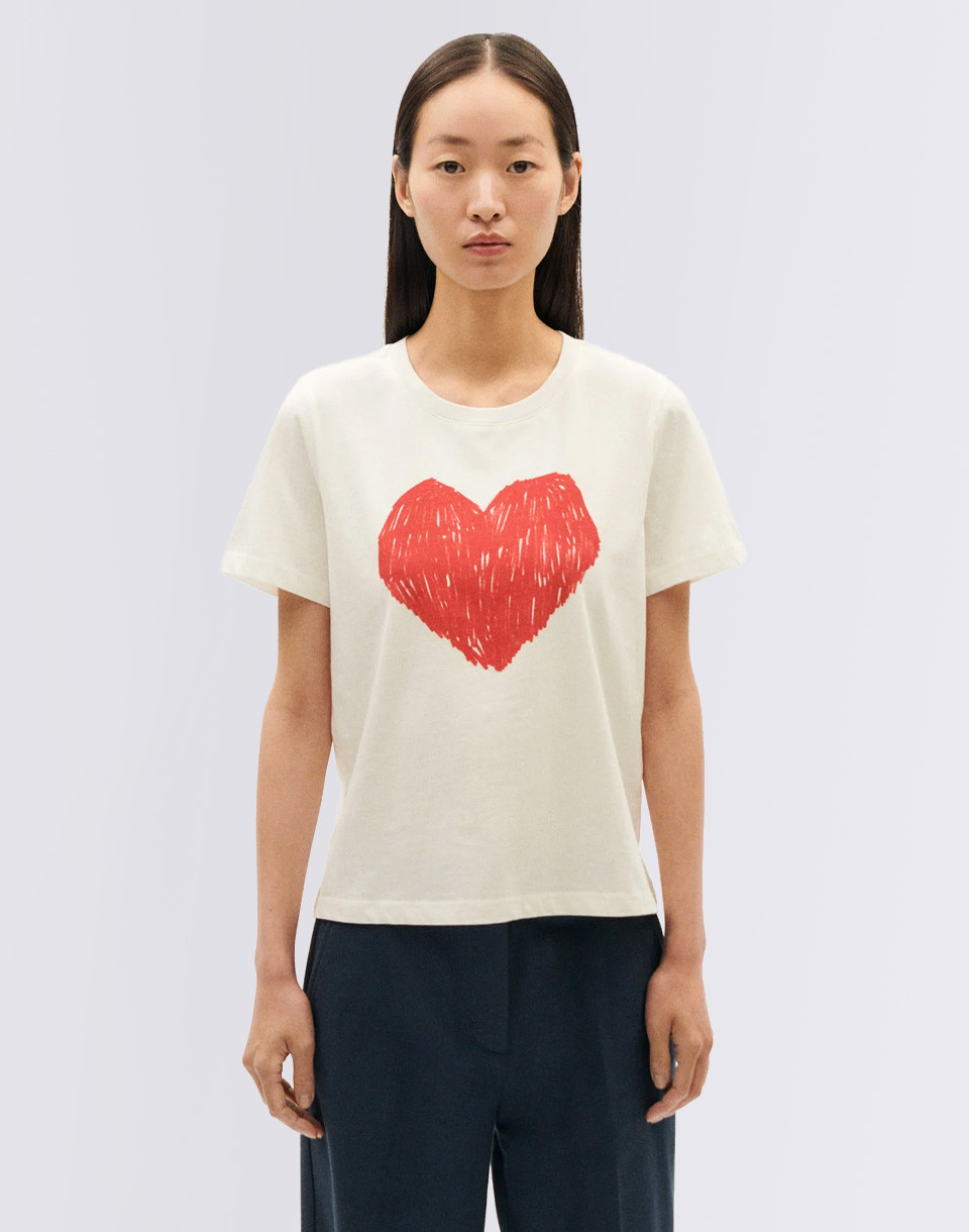 Thinking MU Heart Ida T-Shirt WHITE XS