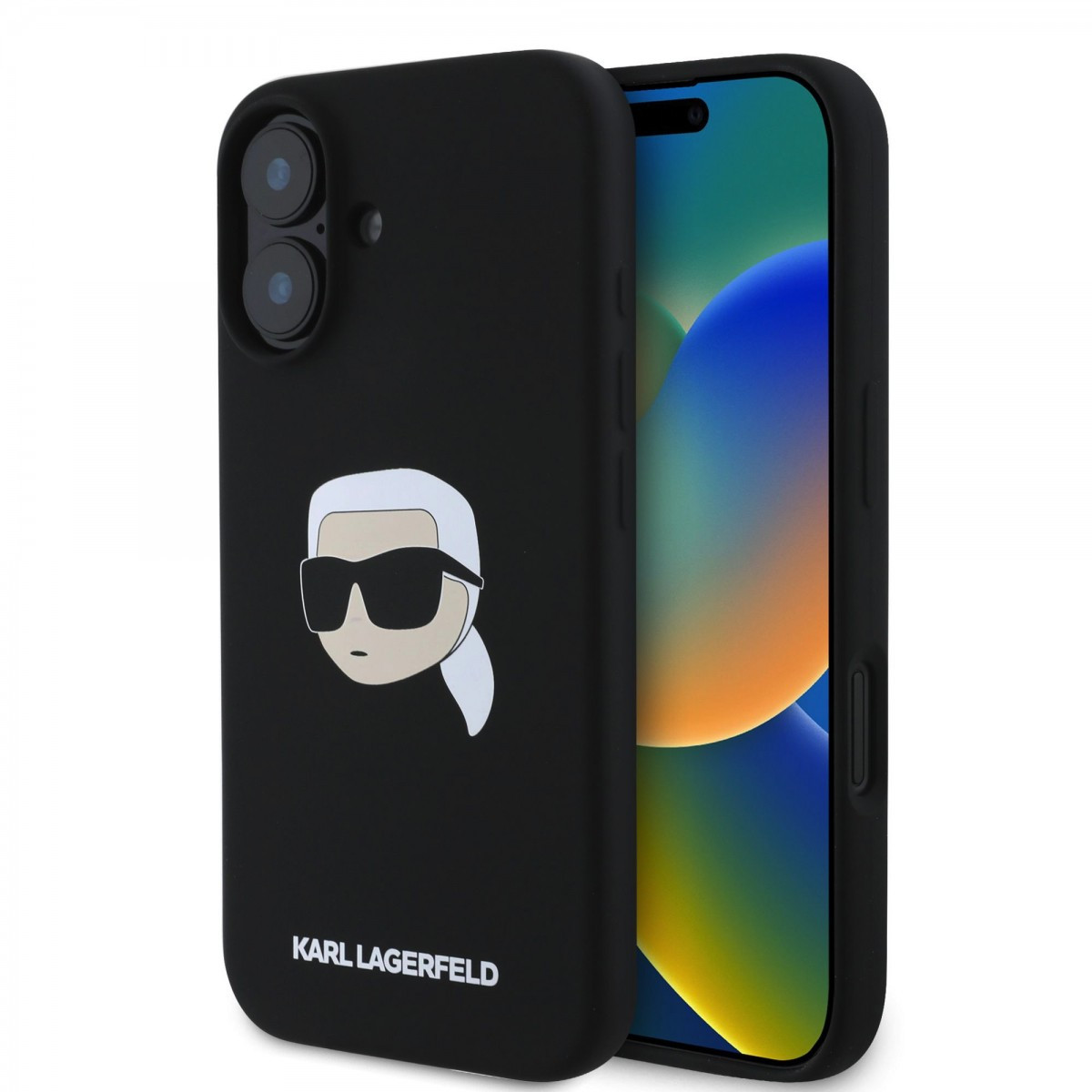 Zadní kryt Karl Lagerfeld Liquid Silicone Karl Head MagSafe pro iPhone 16 Black