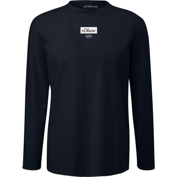 s.Oliver RL T-SHIRT Pánské tričko s dlouhým rukávem, tmavě modrá, velikost