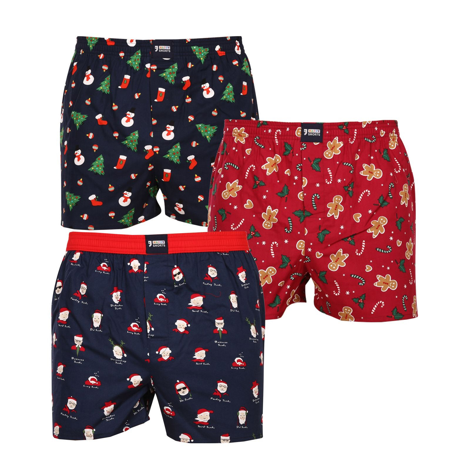 3PACK pánské trenky Happy Shorts vícebarevné (HS 2838586) L, trenýrky