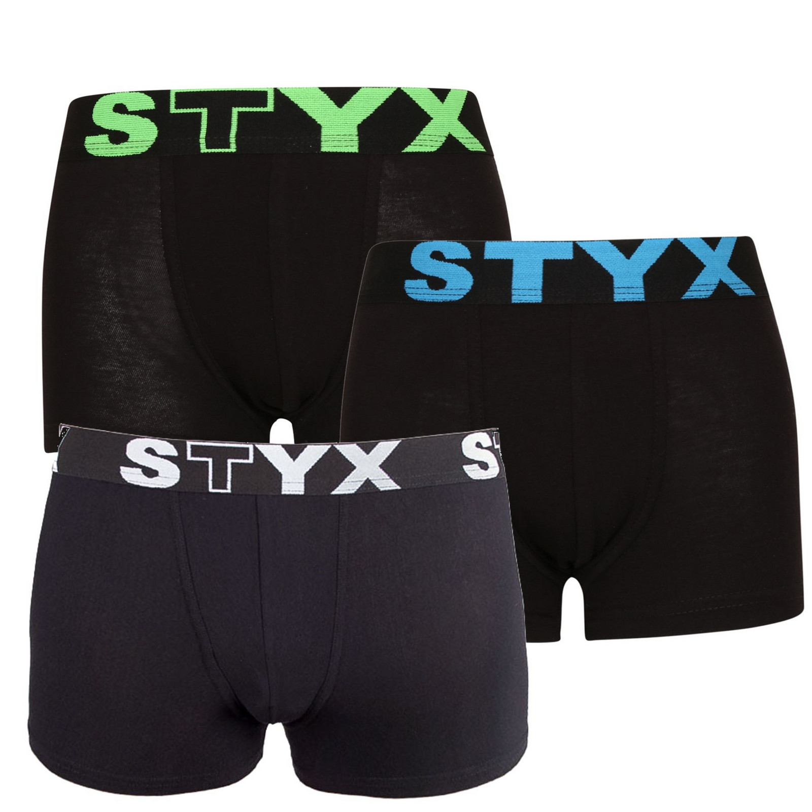 3PACK dětské boxerky Styx sportovní guma černé (3GJ96012) 6-8 let, trenky / trenýrky