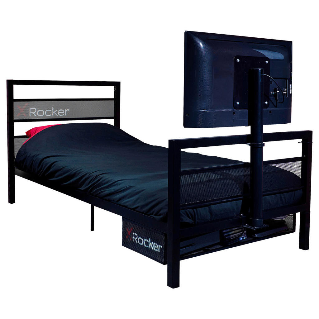 X Rocker KOVOVÁ POSTEL 90/190 cm, kov, černá