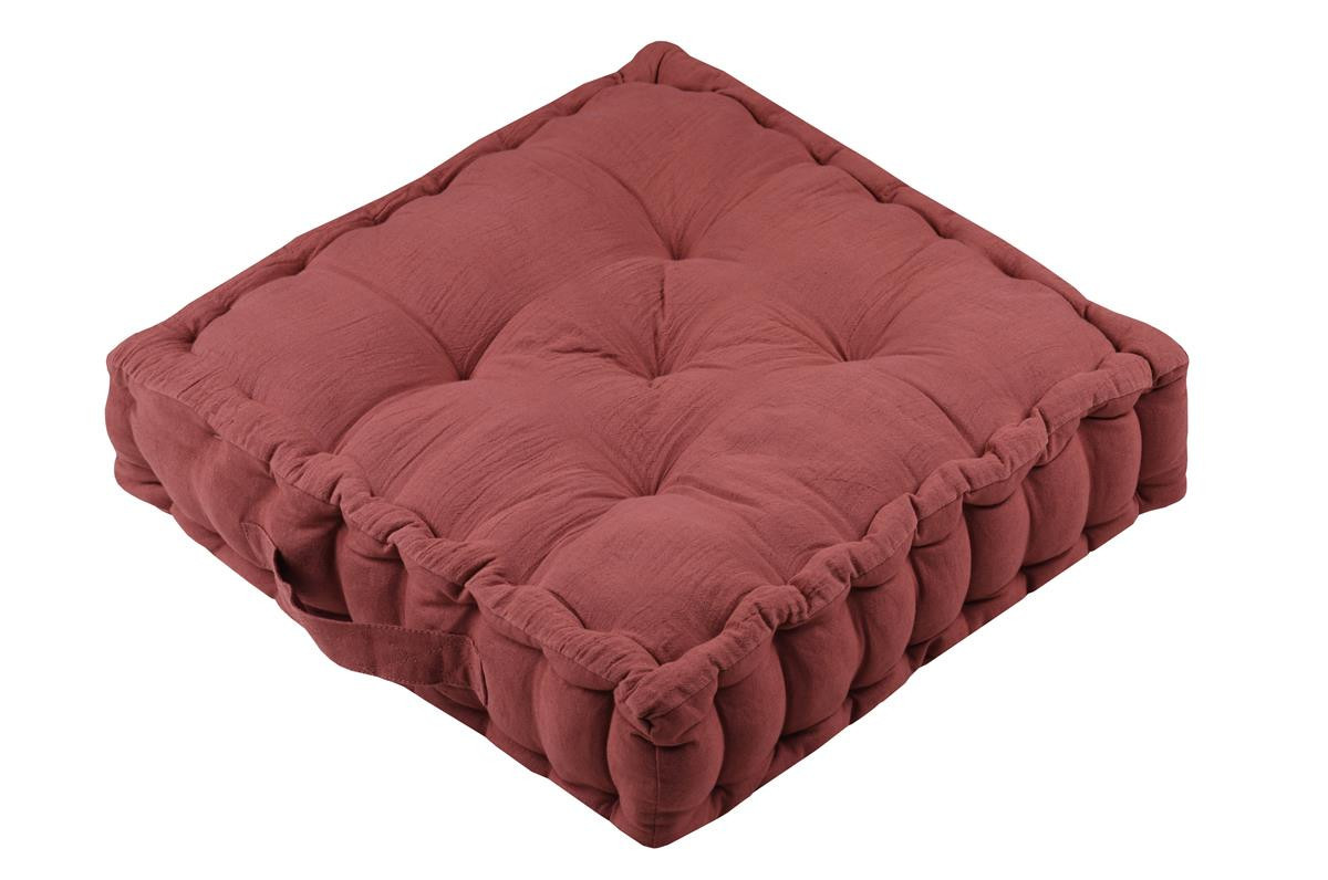 Sedací polštář na zem COLINE cihlová 45x45 cm France