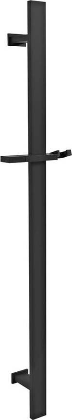 Matně černá nástěnná mosazná sprchová tyč s posuvným držákem 70 cm – Sapho