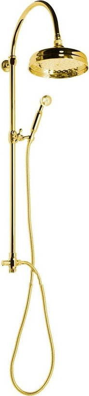 Mosazný sprchový set ve zlaté barvě s hlavovou sprchou a ruční sprchou 142 cm Antea – Sapho