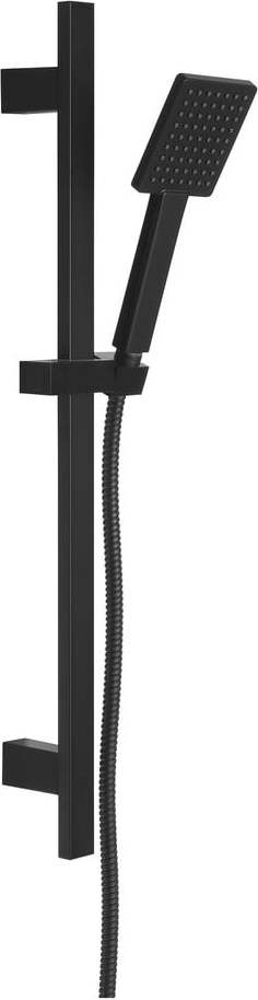 Matně černý sprchový set z nerezové oceli s ruční sprchou a posuvným držákem 70 cm – Sapho