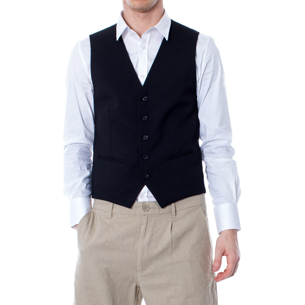 Selected  SLIM MYLOLOGAN BLACK WAISTCOAT B NOOS 16052660  Černá