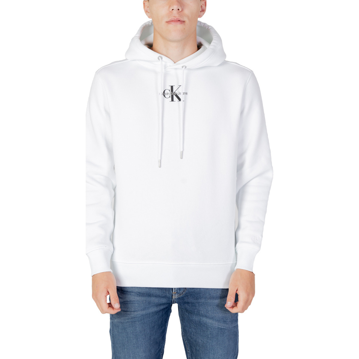 Calvin Klein Jeans  MONOLOGO HOODIE J30J323749  Bílá