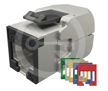 Samořezný keystone Solarix CAT5E STP SXKJ-5E-STP-RAL-SA, RAL FIT moduly, GROUND LOCK