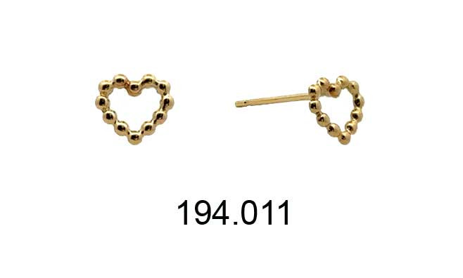 Brilio Něžné náušnice z bílého zlata Srdíčka 14/194.011/17 Esp White gold