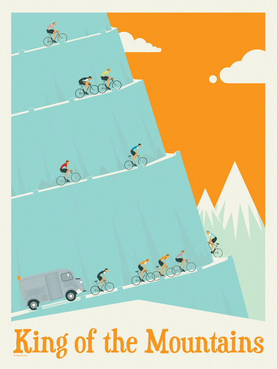 Wyatt 9 Ilustrace King of the Mountains Tour De France, Wyatt 9, 30 × 40 cm