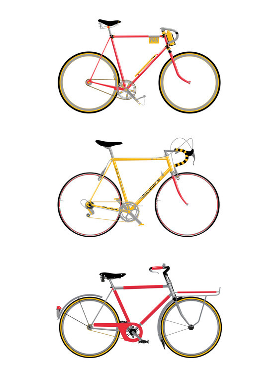 Wyatt 9 Ilustrace Vintage Bikes, Wyatt 9, 30 × 40 cm