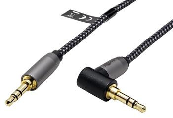 Goobay Plus Kabel jack 3,5M - jack 3,5M, lomený konektor, 0,5m